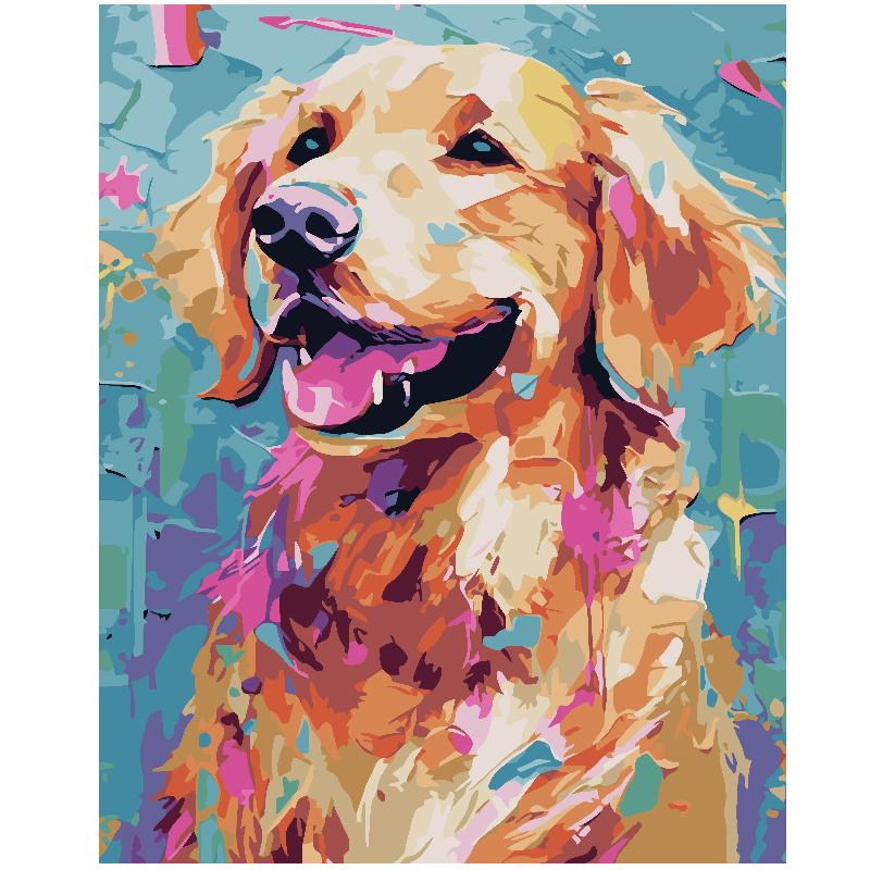 Kit Paint by numbers 40x50 Perro Golden | WC1254  Main Image